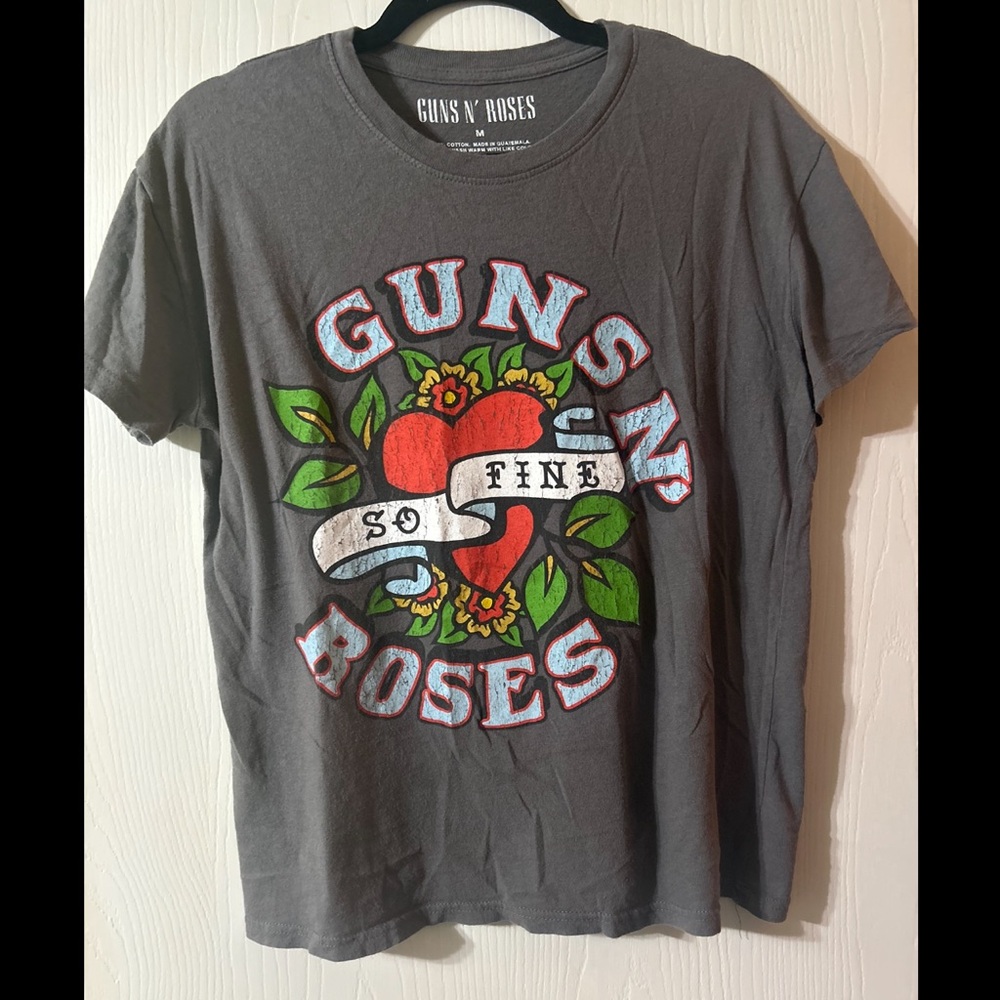 10$ TEE Guns N' Roses Gray Graphic Women's Tee